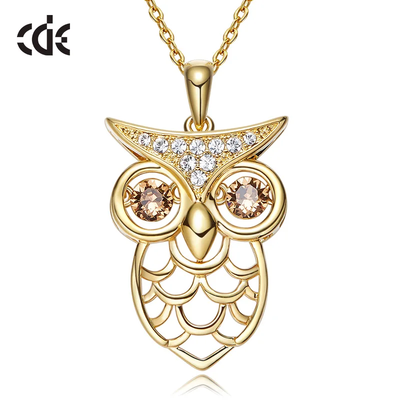 Женская подвеска CDE украшенная кристаллами Сваровски золотое украшение в форме