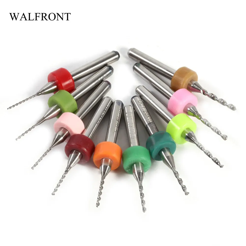 WALFRONT 10pcs/Lot Mixed Color Carbide PCB Drill Bits Print Circuit