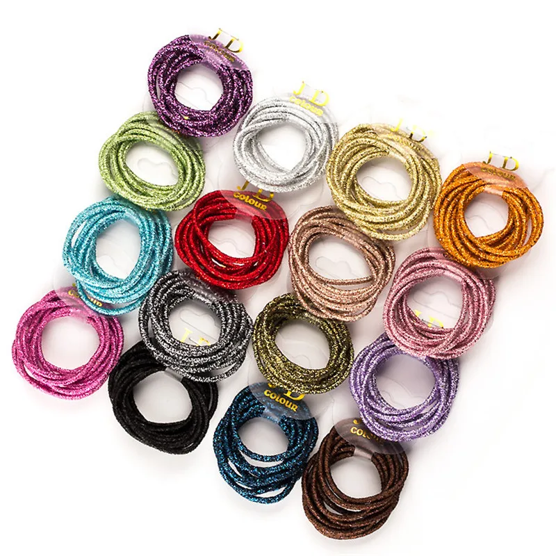 

AKWZMLY 50cs Headband Fashion Girls Elastic Hair Bands Hair Accessories Solid Kids Boutique Colorful Flower Ropes Tie Gift