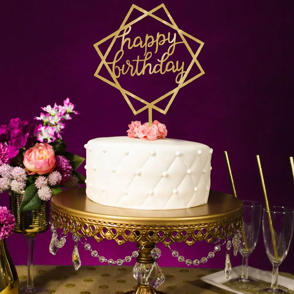 Свадебный торт Happy украшение для именинного торта карты акриловые торт вечерние украшения площади
