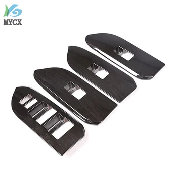 

4pc Black Wood grain ABS For Toyota Land Cruiser Prado FJ150 150 2014-2018 Car Window Lift Button Frame Trim for Left Hand Drive