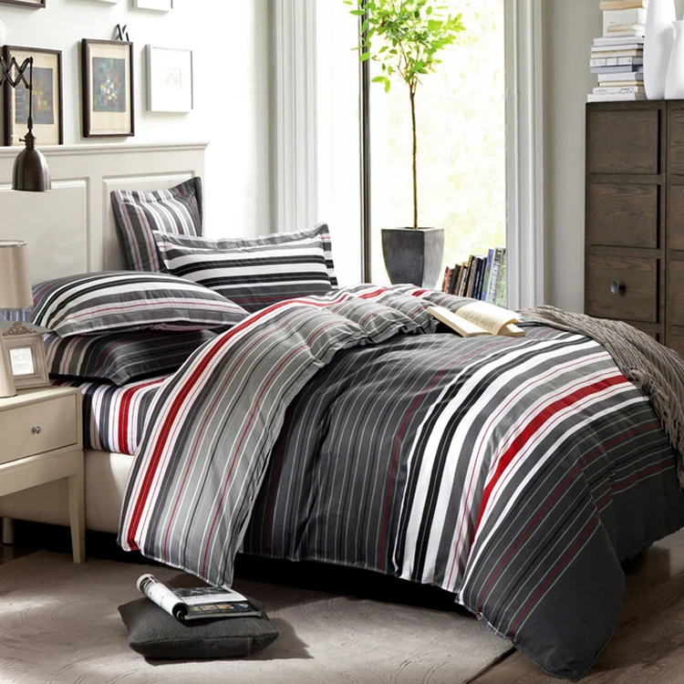 Home Garden Beautiful Modern Grey Black Red White Plaid Stripe