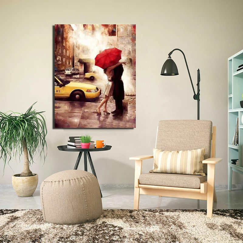 

Pictures By Numbers Couple Under The Umbrella DIY Digital Painting Canvas Painting Pictures For Office Living Room Home Decor
