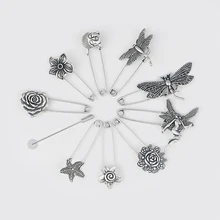 3pcs Antique Silver Scarf Strong Metal Pin Large Safety Dragonfly/Flower/Starfish Lapel Brooches For Women Jewelry
