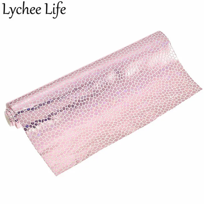 Lychee Life голограмма камень искусственная кожа ткань A4 красочные PU 29x21 см Ткань DIY для пошива домашней одежды аксессуары для одежды - Цвет: 1
