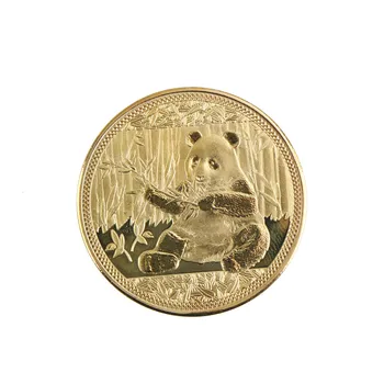

1PC Big Panda Baobao Commemorative Non-currency Coins Collection Art Gifts Wholesale Gold Color