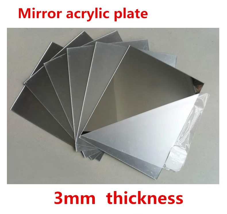 2pcs/lot 3mm thickness Mirror acrylic Sheet 3x300x300mm Mirror acrylic