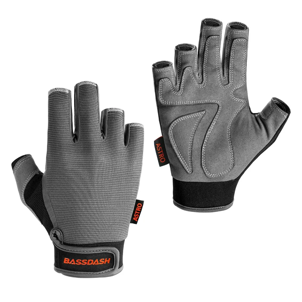 

Bassdash Astro Heavy-Duty Sure Grip Fishing Gloves Men's Women's Fingerless Gloves for Game Fishing Kayaking Paddling Sailing