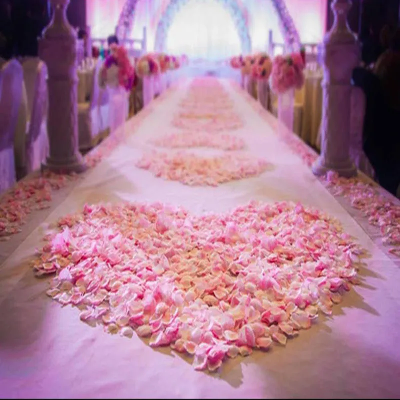 500 шт многоцветные искусственные лепестки роз для девочек Шелковый лепесток искусственный цветок для свадебной вечеринки украшение дома аксессуары