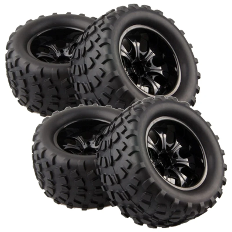 4pcs Tires Tyre Wheel Rim For HSP HIMOTO REDCAT 1 10 4wd Off Road Monster Truck