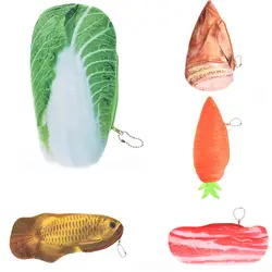 Забавные милые многоцветный моделирования овощи рыбка карандаш пенал Box сумка Дети Студенты Kawaii Подарки школьные принадлежности