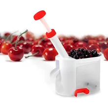 2017 Novedad Super Cereza Pitter Piedra Remover Corer Corer Cereza Máquina Con Contenedor de Herramientas de Cocina Gadgets