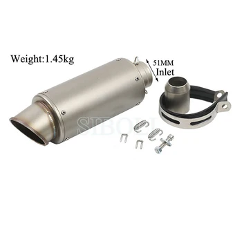 

51MM 60MM Inlet Motorcycle Exhaust Muffler Pipe Titanium Imitate Sport Motorbike Exhaust Pipe Muffler Escape AR004