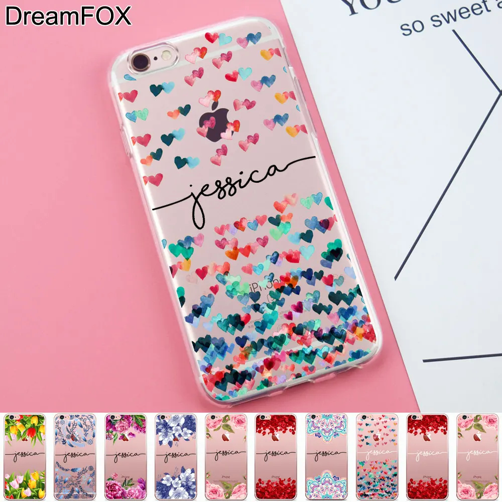 DIY Name Custom Design Print Case Cover For iPhone X XS XR Max 5 5s SE 6 6s 7 8 Plus Flower Personalized DIY Name Custom Design Print Case Cover For iPhone X XS XR Max 5 5s SE 6 6s 7 8 Plus Flower Personalized