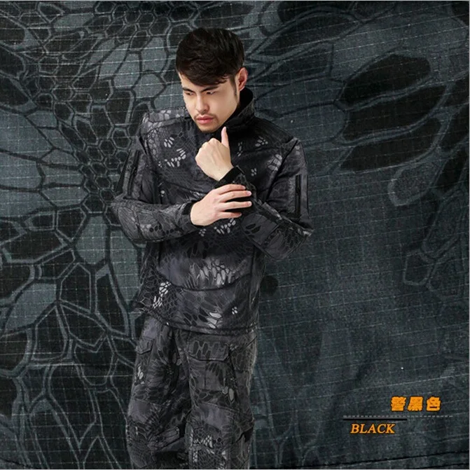 

PYTHON Camouflage Frog Suit Men Outdoor Army Military Uniform Tactical Navy Combat CS Sets (Jacket Pants) Multicam Size M-2XL