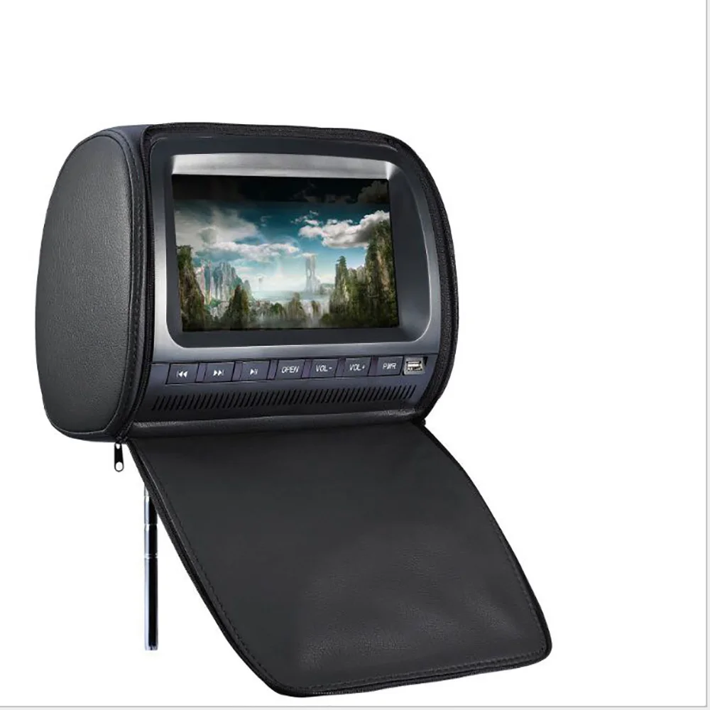 

Car Seat Headrest HD Digital Screen DVD Audio Game Video Player Backrest TV Support RMVB MP5 Built-in FM IR Transmitter
