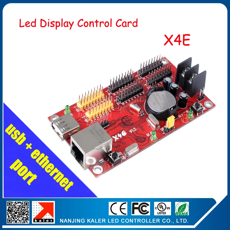

Free shipping Asynchronous Full color Message LED Display control card X4E USB+Ethernet Port Led Display Module Control Card