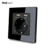 Prise murale ue avec 2 Ports USB 2,4 a, en verre, Standard ► Photo 2/6