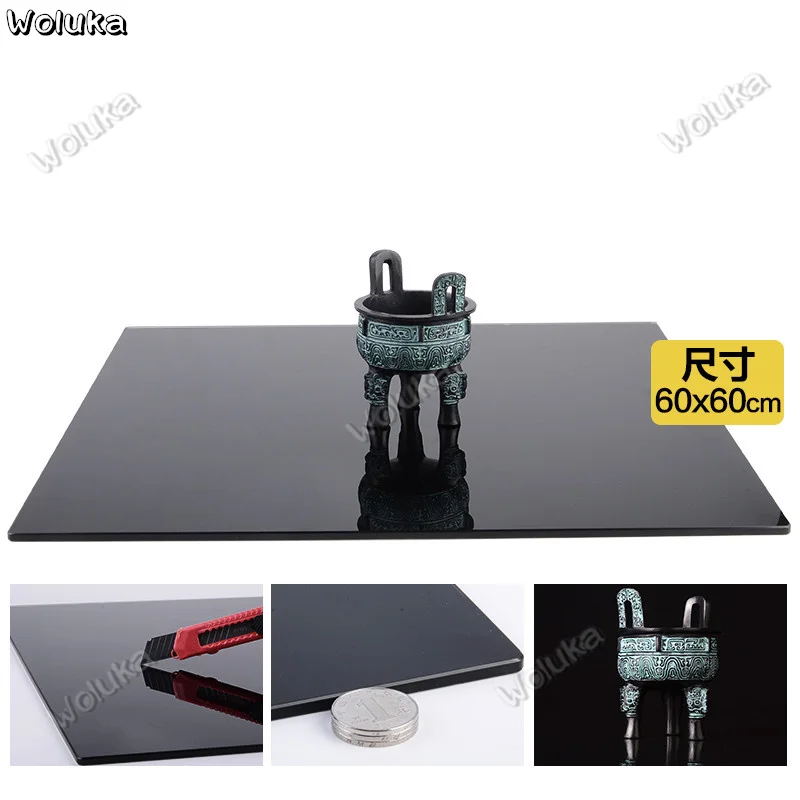 

Photographic 60cm tempered glass background board photo background cloth photography reflection plate Table CD50 T03