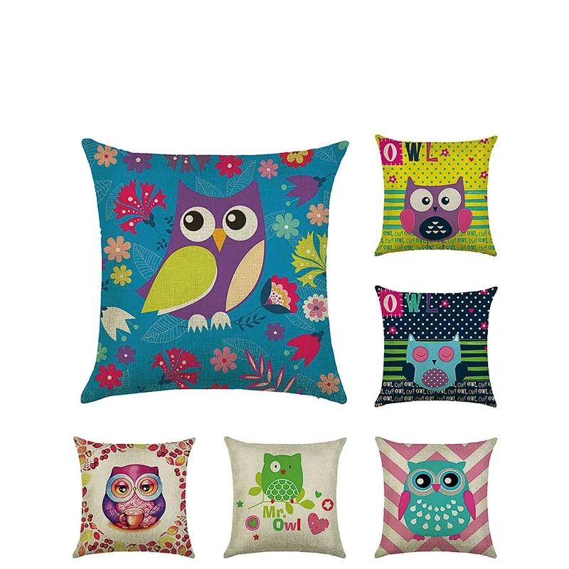 

New Cute Cushion Cover Animal Flower Printed Seat Cushions For Chair Pad Stuffing Square Living Room Cushions Travel Pillows