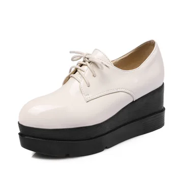 

Early spring of 2019 new and comfortable leisure thick bottom big yards 40-43 lace-up love single woman shoes