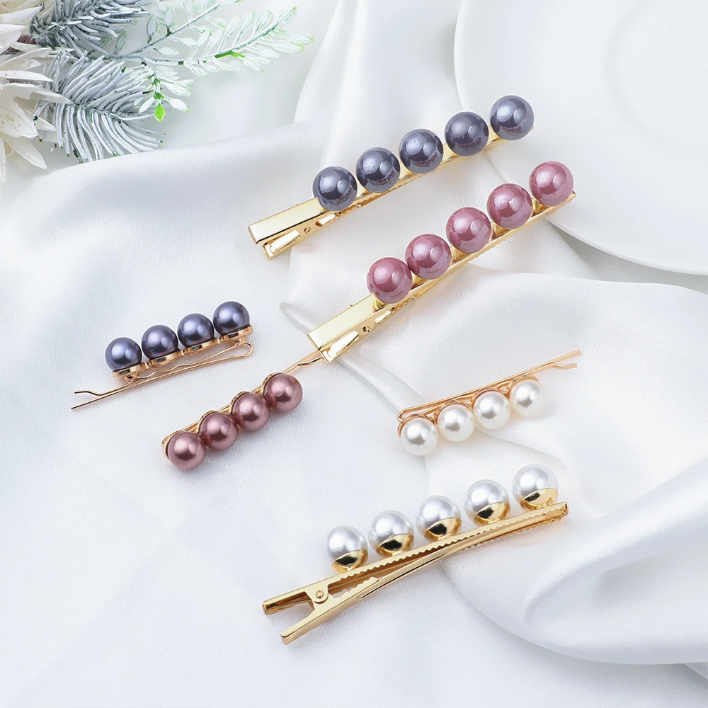 

Modern Stylish Imitiation Women Pearl Hair Clip Barrettes Girls Handmade Pearl Flowers Hairpins Headwear New Hair Accessories
