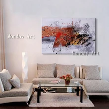 Лучший! Поп-арт Ручная Роспись Абстрактные Картины Маслом Wall Art Холст для живописи Красный Белый