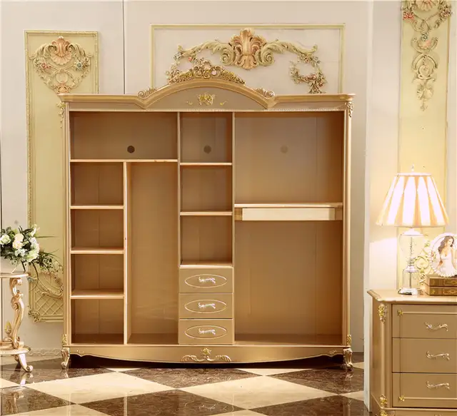 Us 762 0 Antique Solid Wood Wardrobe Design Wooden Bedroom Furniture 5 Doors Closet Cabinets In Wardrobes From Furniture On Aliexpress
