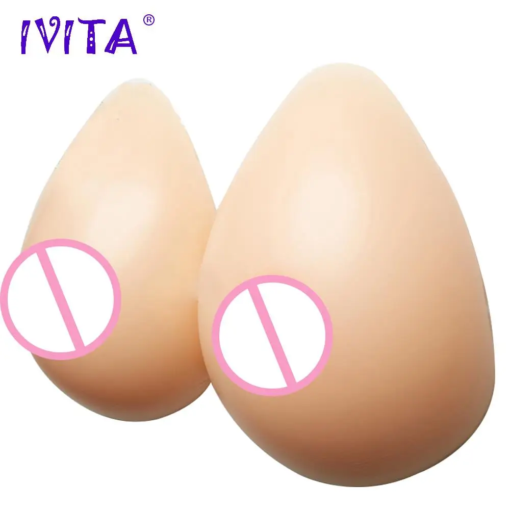 

IVITA 2400g Waterdrop Silicone Breast Forms For Crossdresser Artificial Transsexual Silicone Boobs Enhancer Fake Boobs Breast