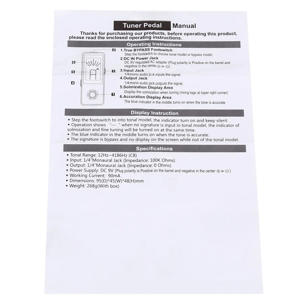 ROWIN LT - 910 Guitar Effect Pedal LCD Screen Chromatic Guitar Pedal Tuner True Bypass ROWIN LT - 910 Guitar Effect Pedal LCD Screen Chromatic Guitar Pedal Tuner True Bypass