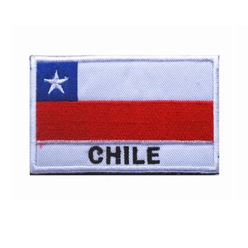 

100 piece a lot 3D embroidery armband Chile flag patch Military Tactical Clothing Backpack Caps Brazil flag patch badge