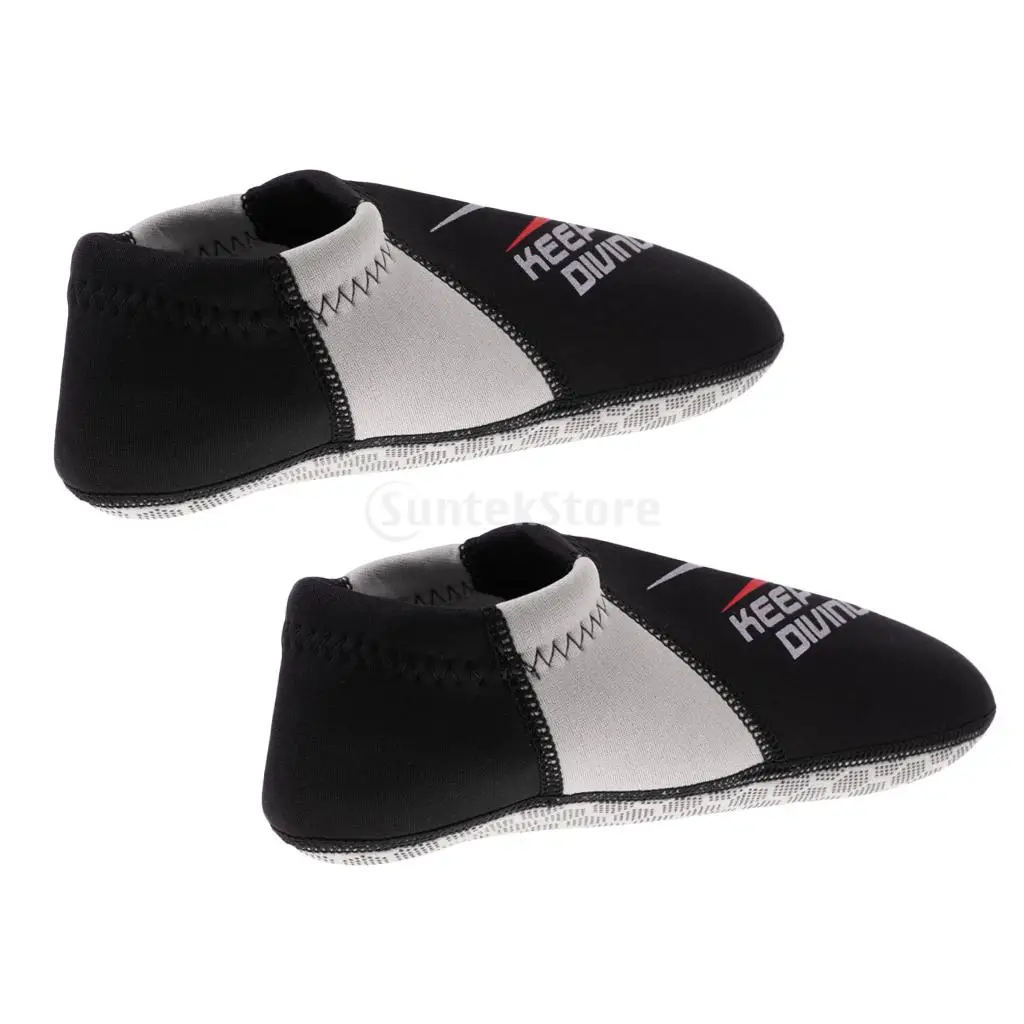 3mm Neoprene Scuba Diving Warm Socks Beach Swimming Surfing Snorkeling Kayak Water Sports Shoes Boots Equipment XS-XL Gray Black