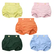 Pudcoco/Новейшая модная одежда для маленьких девочек хлопковые однотонные шорты, Узорчатая ткань шаровары, короткие трусики