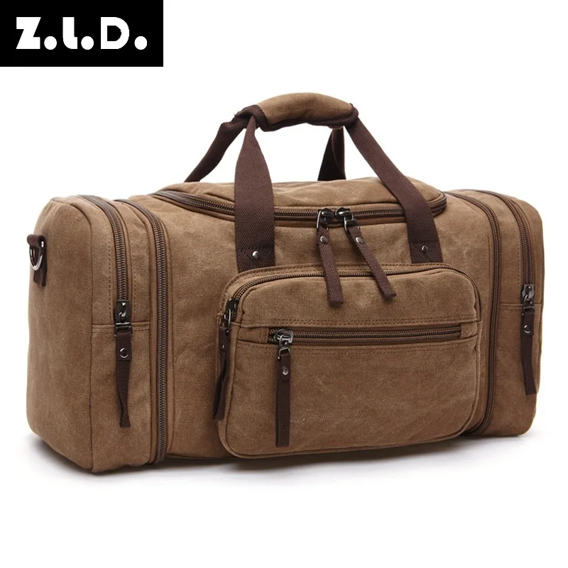 

Skingo Canvas Men Travel Bags Carry on Luggage Bags Men Duffel Bag Travel Tote Large Weekend Bag Overnight high Capacity