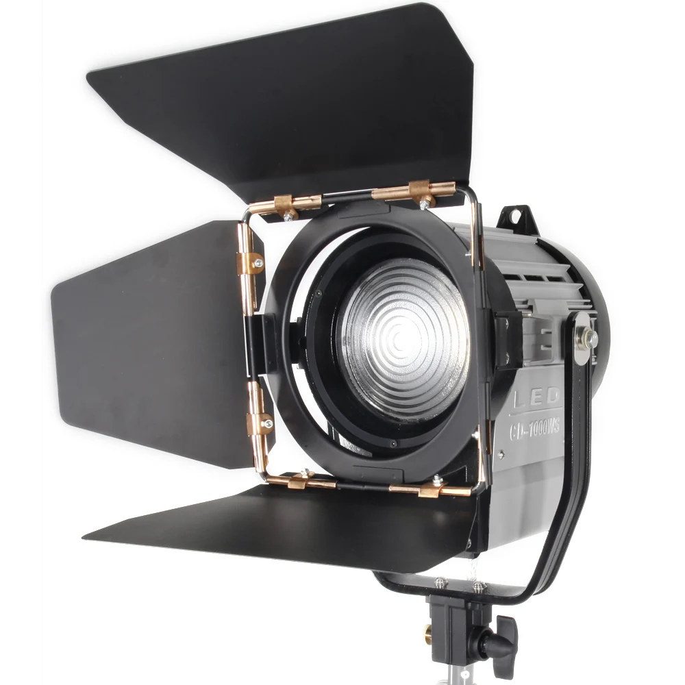  3pcs 100W LED Studio Fresnel Spotlight Dimmer 3200-5500K with Light Stand Flag Reflector Carry bag  - 32331978936