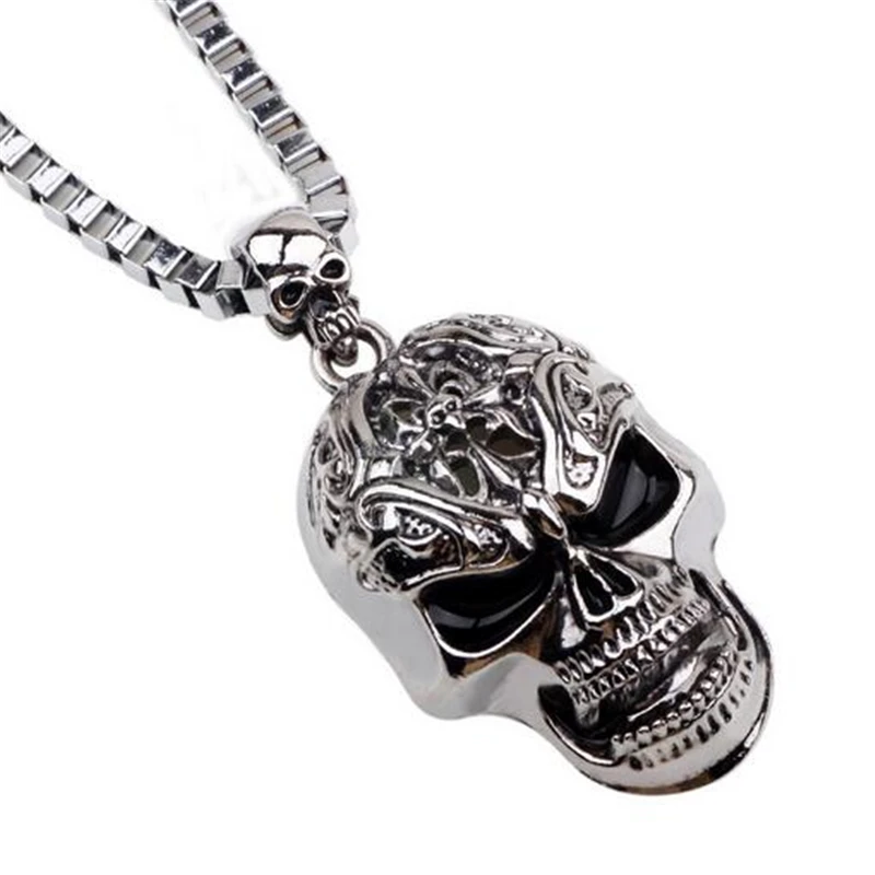 

Newest Gorgeous Fashion Necklaces Women Stainless Steel Skeleton skull Jewelry Statement Men Choker Necklaces Pendants