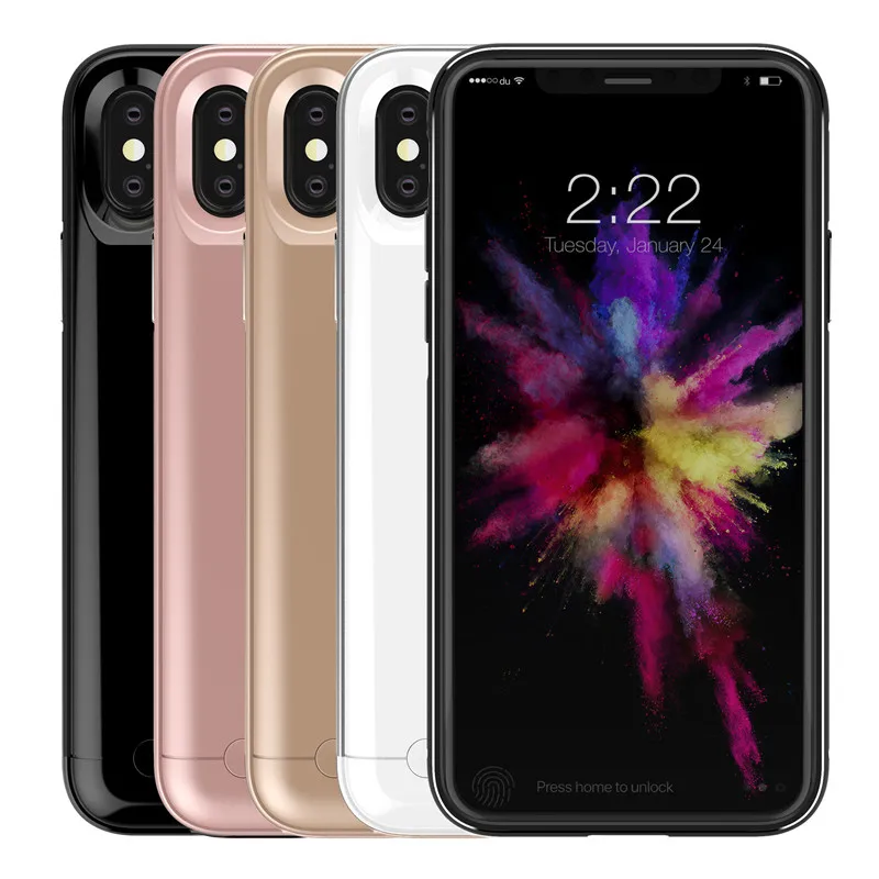 Тонкий алюминиевый корпус зарядного устройства для iPhone X XS внешний аккумулятор