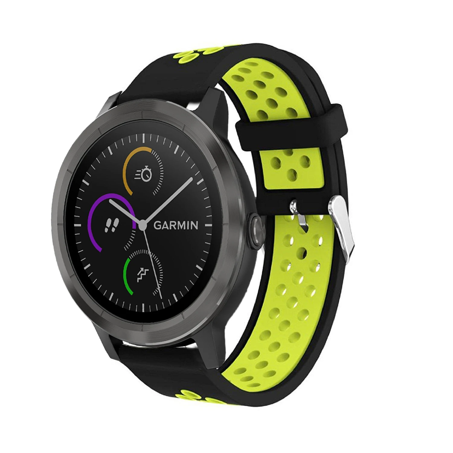 Силиконовый ремешок для часов Garmin Vivoactive 3, Смарт-часы, классический браслет с пряжкой, спортивный сменный ремешок на запястье, ремешок 20 мм - Цвет: black yellow