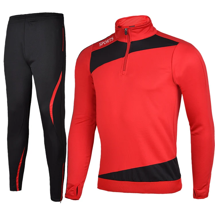 Conjunto deportivo de invierno para hombre, Chaqueta larga para correr, traje de entrenamiento de fútbol, pantalones ajustados de pierna, Kits Chándales, ropa deportiva - AliExpress