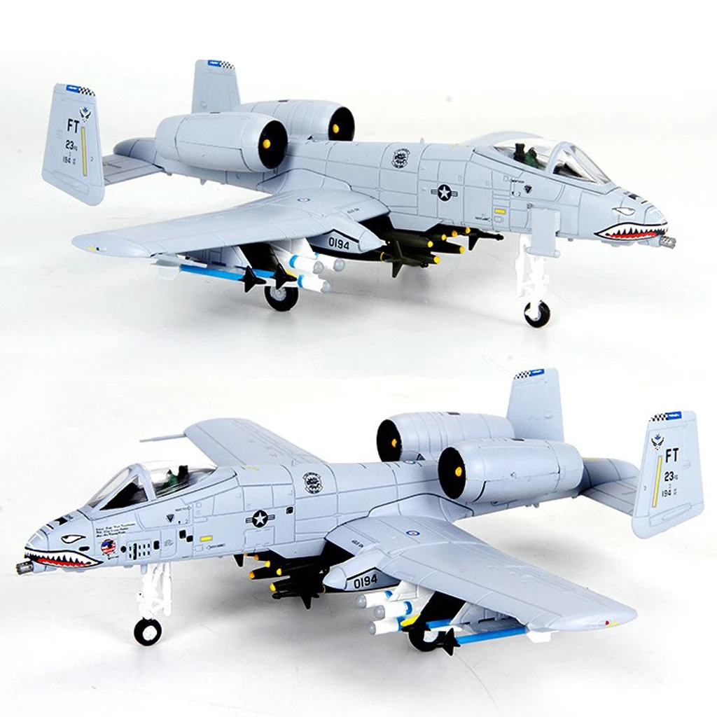 1/100 A-10 Attack Fighter Airforce Airplane Model with Display Stand Decor