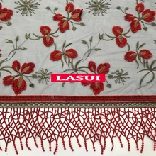LASUI 1 ярд/1 лот Высококачественная красная черная золотая нить с кисточками вышитая Цветочная Сетка кружево своими руками Заказная ткань X0395