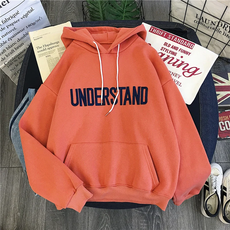  Zuolunouba Winter Fashion Women Hoody Sweatshirt Embroidery Harajuku Letter Fleece Lady Hoodie Casu