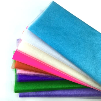 

48cm 5m Sheer Crystal Organza Tulle Roll Fabric for Wedding Party Decoration Baby Shower Organza Chair Sashes Decoration Mariage