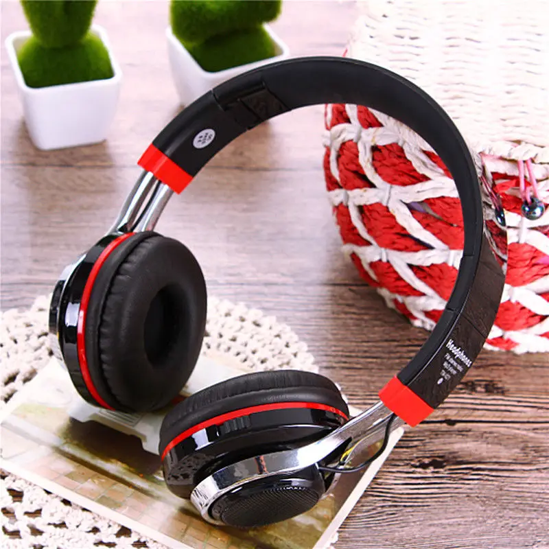 KOOYUTA Glowing Stereo Bluetooth Headset support TF Card FM Radio Foldable LED Wireless Bluetooth Sport Headphone for iPhone X 8