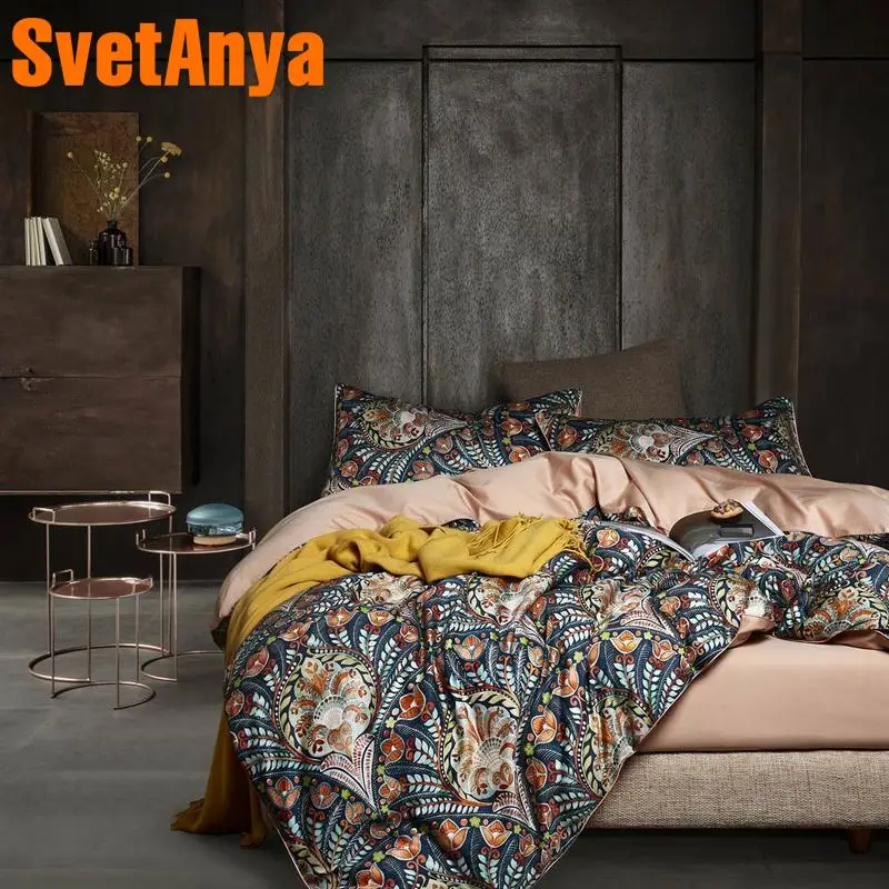 

Svetanya egyptian Cotton Bedding Set print Bed Linens king queen double size