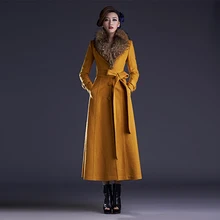 2016 Autumn and Winter New Fashion Women’s Ultra Long Woolen Jacket Coat Keep Warm Cashmere Coat S-4XL Plus Size Female Overcoat