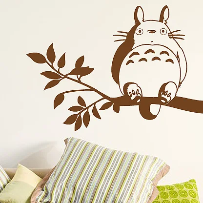 

Totoro Vinly Wall DecalJapanese Cartoon Totoro Chinchilla Wall stickers glass decals wall covering home decor 22 colors choose