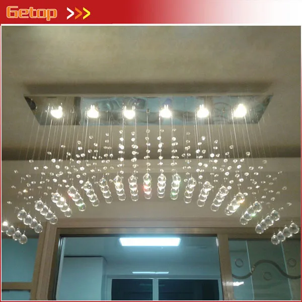 

Best Price Modern K9 Crystal Chandeliers Arched Rectangle Ceiling Lamp LED Fixture Lighting Bar Light Crystal curtain lights