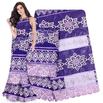 

Blue African Laces Fabrics for Wedding Dresses African Material Bazin Riche Getzner Lace Fabric with Blouse dress b180710