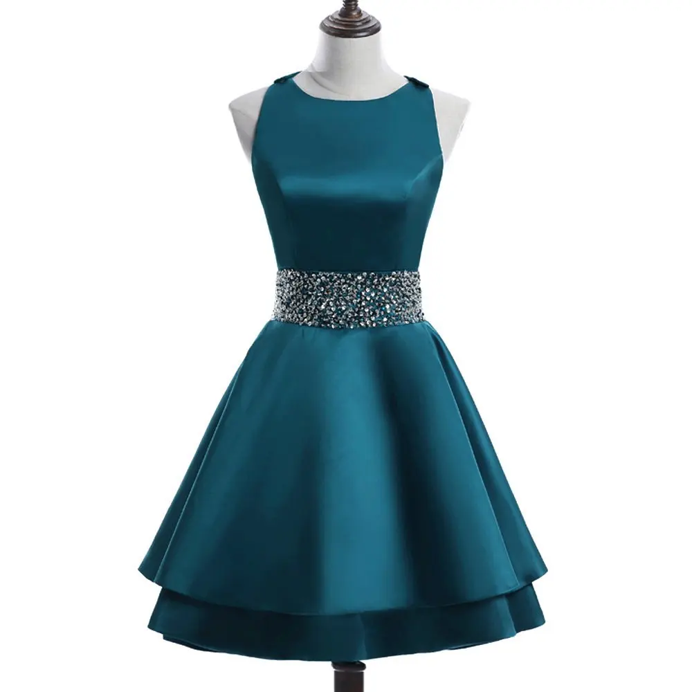 Атласные платья для выпускного вечера с открытой спиной короткие новинка 2019